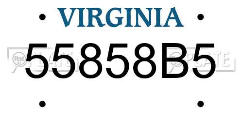 55858B5 Virginia License Plate