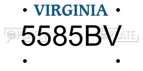 5585BV Virginia License Plate