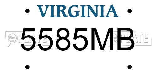 5585MB Virginia License Plate