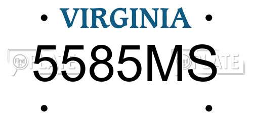 5585MS Virginia License Plate