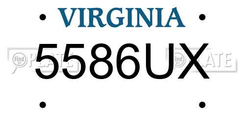 5586UX Virginia License Plate