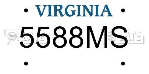 5588MS Virginia License Plate