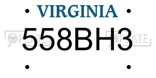 558BH3 Virginia License Plate
