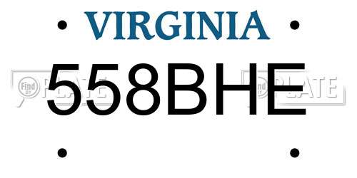 558BHE Virginia License Plate