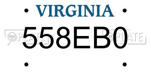 558EB0 Virginia License Plate
