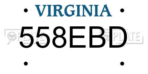 558EBD Virginia License Plate