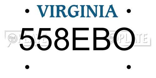 558EBO Virginia License Plate