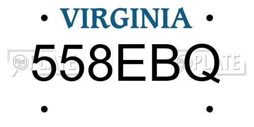 558EBQ Virginia License Plate