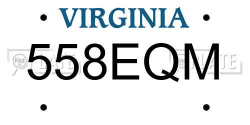558EQM Virginia License Plate