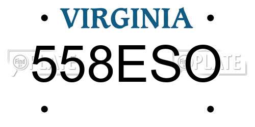 558ESO Virginia License Plate