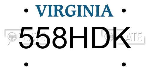 558HDK Virginia License Plate