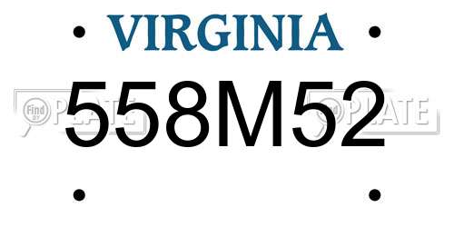 558M52 Virginia License Plate