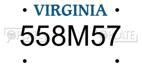 558M57 Virginia License Plate