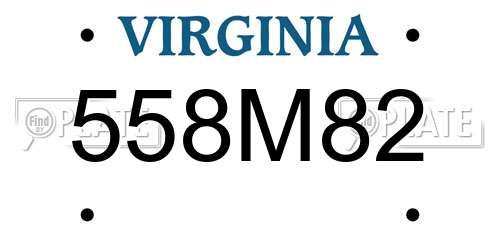 558M82 Virginia License Plate