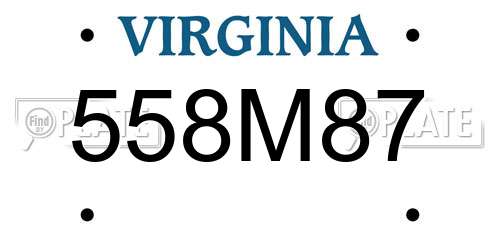 558M87 Virginia License Plate