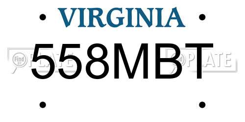 558MBT Virginia License Plate
