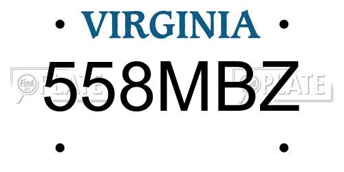 558MBZ Virginia License Plate