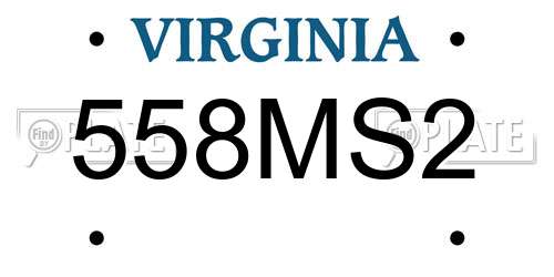 558MS2 Virginia License Plate