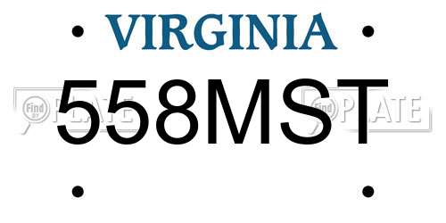 558MST Virginia License Plate