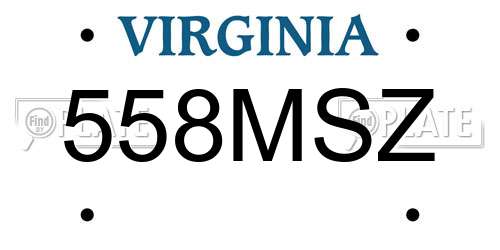 558MSZ Virginia License Plate