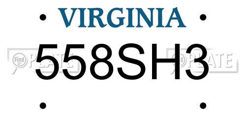 558SH3 Virginia License Plate