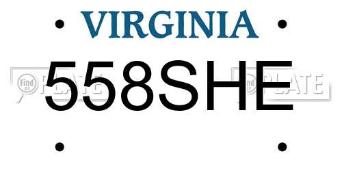 558SHE Virginia License Plate