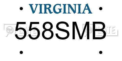 558SMB Virginia License Plate
