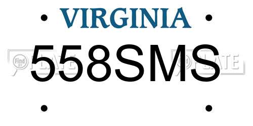 558SMS Virginia License Plate