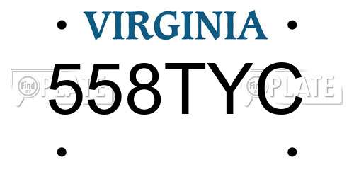 558TYC Virginia License Plate