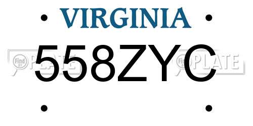 558ZYC Virginia License Plate