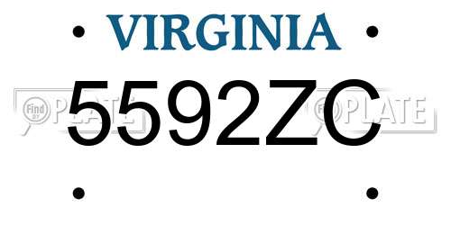5592ZC Virginia License Plate