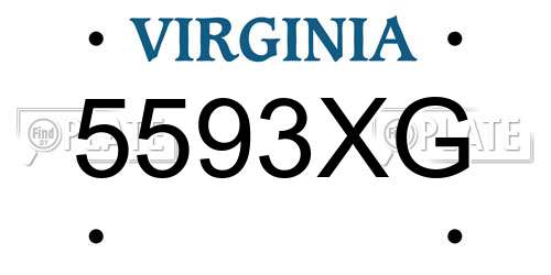 5593XG Virginia License Plate