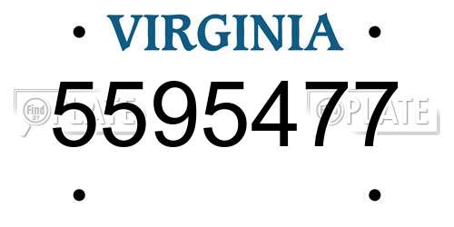 5595477 Virginia License Plate