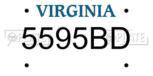 5595BD Virginia License Plate