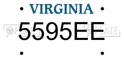 5595EE Virginia License Plate