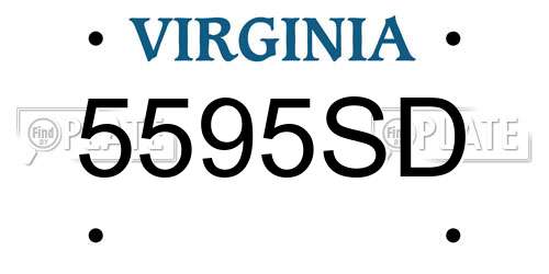 5595SD Virginia License Plate