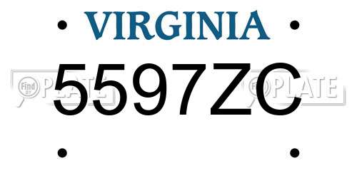 5597ZC Virginia License Plate