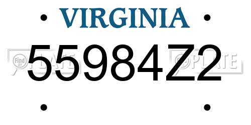 55984Z2 Virginia License Plate