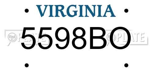 5598BO Virginia License Plate