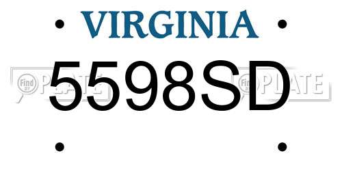 5598SD Virginia License Plate