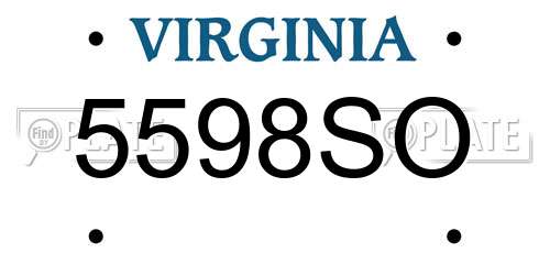 5598SO Virginia License Plate