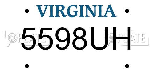 5598UH Virginia License Plate