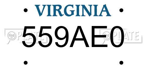559AE0 Virginia License Plate