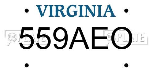 559AEO Virginia License Plate
