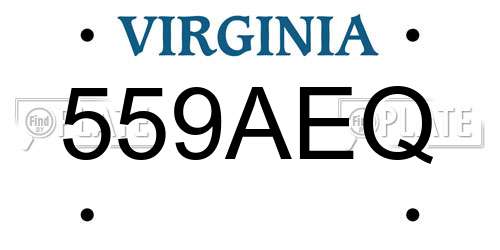 559AEQ Virginia License Plate