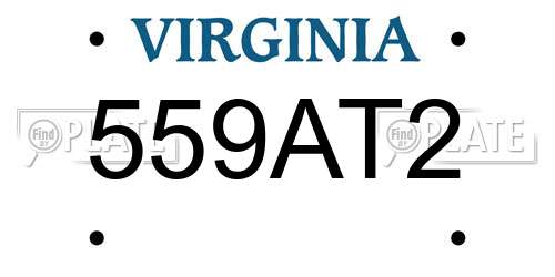 559AT2 Virginia License Plate