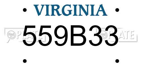 559B33 Virginia License Plate