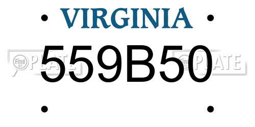 559B50 Virginia License Plate