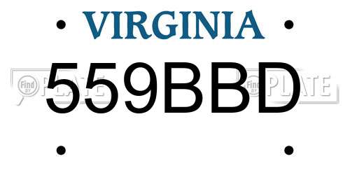 559BBD Virginia License Plate