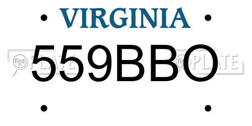559BBO Virginia License Plate